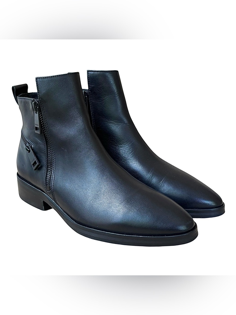 ❤️KENZO Black Leather Ankle Boots w/ Zipper Details❤️